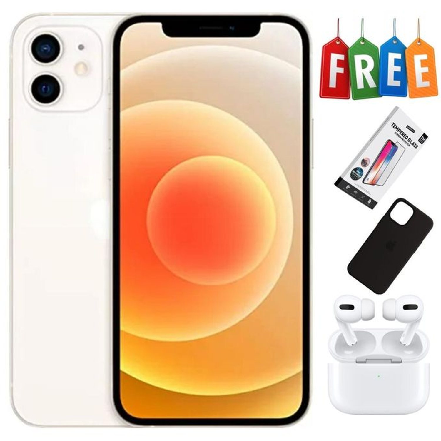 Apple iPhone 12 – 128GB HDD – 4GB RAM – White + FREE Accessories 784969-000