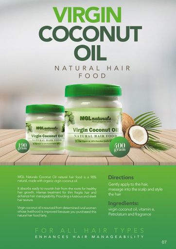 MGL Virgin Coconut Oil Natural Hair Food 400g '04143