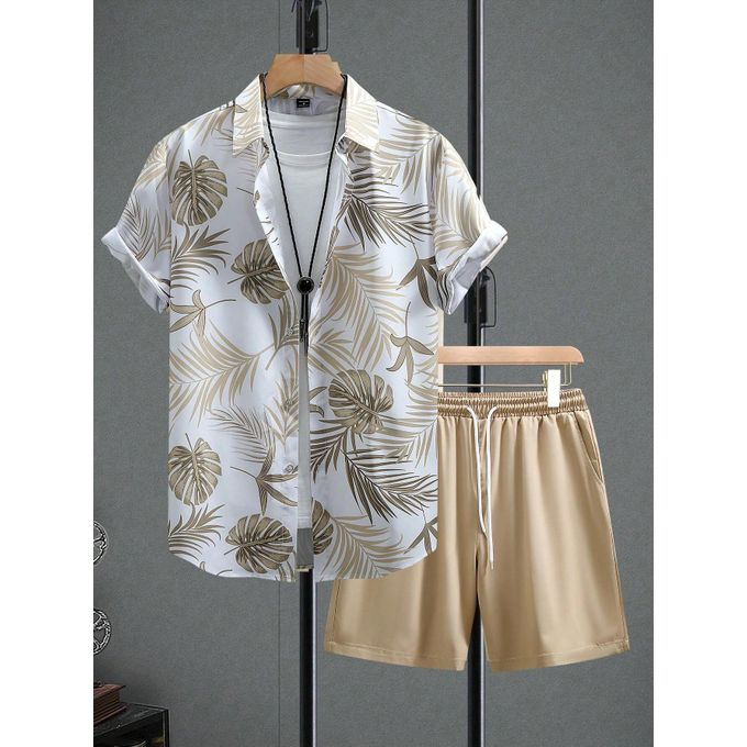 Men's 2-in-1 Hawaiian Style Casual Shirt & Shorts